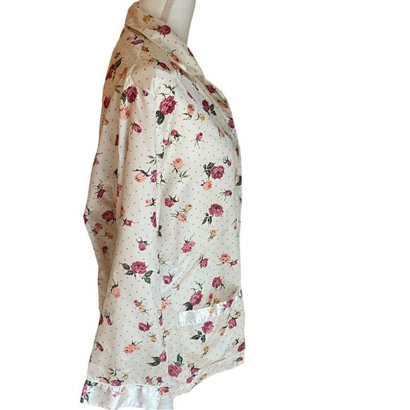 Barbizon 2 Piece Pajama Set Vintage Floral Roses - Picture 4 of 9